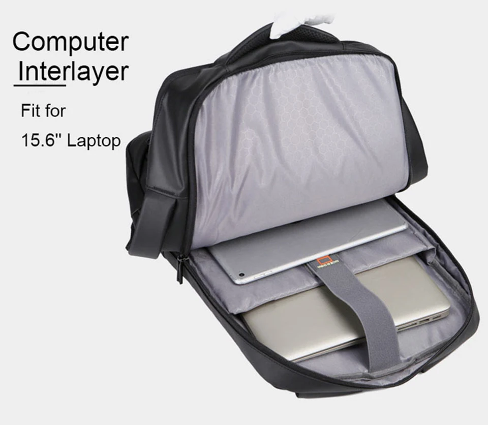 Mens USB Charging Backpack 14 15.6 inch Laptop Bags Male Business Bagpacks Waterproof Multifunctional Travel Backpack Man Bag (28)