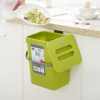 

Wall Mounted Plastic Waste Bins Under Desk Trash Can Hanging Compost Bin Kitchen Cabinet Garbage Container Home Tool Dustbin