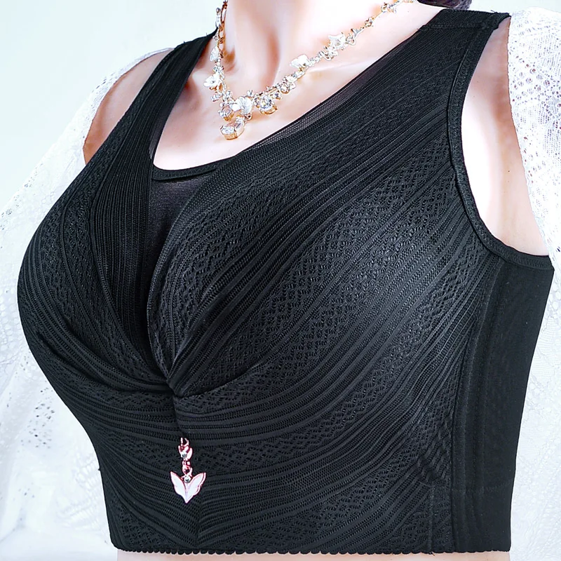 Coverage Bras for Women Plus Size No Wire Bra Push Up Vest Lingeire C D