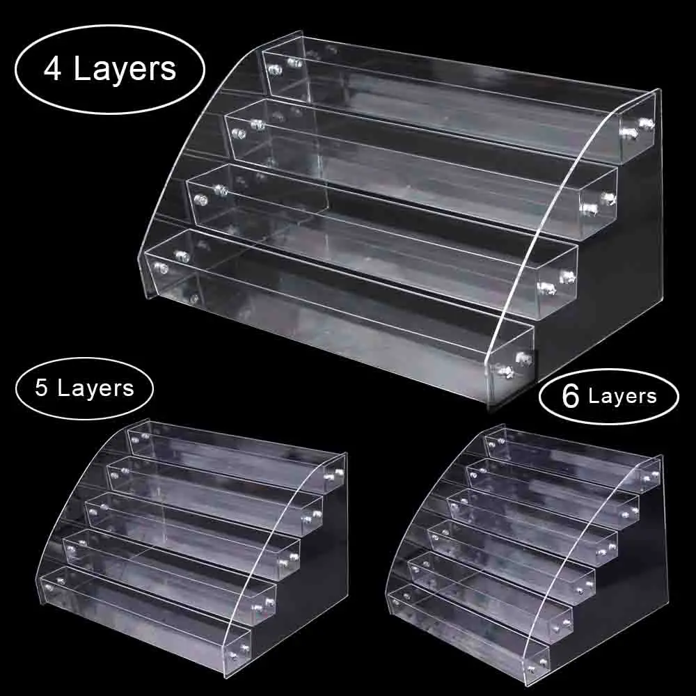 

1 To 7 Tier Nail Polish Display Stand Rack Tabletop Acrylic Display Holder Lipstick Organizer Storage Plastic Box Case Makeup