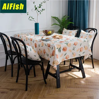 

Fruit Printed Tablecloth Nordic Style Cartoon Peach Size Suitable For Rectangular Tablecloth Coffee Table Home ZB-TM003-3
