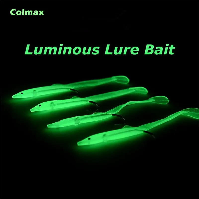 

6pcs Luminous Fishing Lure 10cm Soft Lures for Fishing Soft Bait Tiddler Bait Hook Tackle Fish Feeder Swimbait Jig Head Wobblers