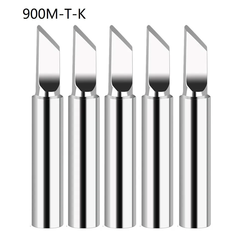 5Pcs 900M-T Copper Soldering Iron Tips IS/I/B/K/SK/2.4D/3.2D/1C/2C/3C/4C Lead-Free Welding Tips Head