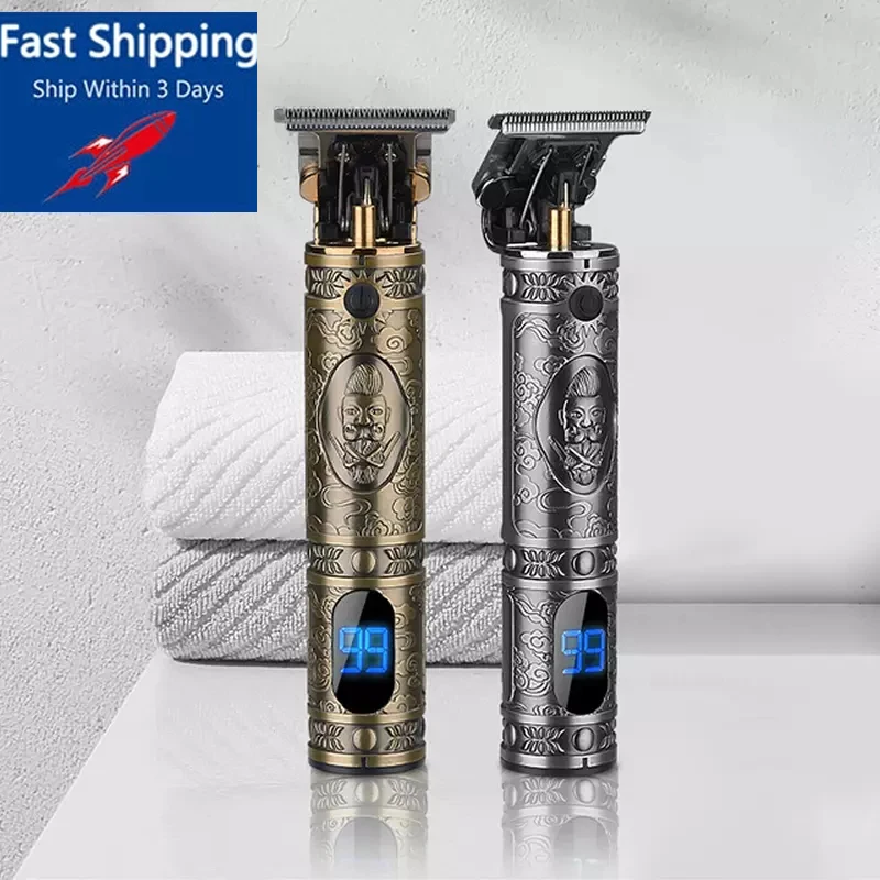 Аккумуляторный триммер для волос с USB Парикмахерская Машинка стрижки ЖК дисплеем