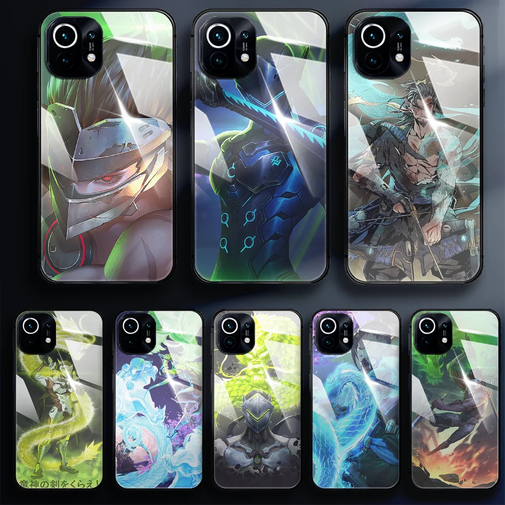 OW Game Hanzo Genji Tempered Glass Phone Case Cover Cell For Xiaomi Redmi Note K40 7 8 9 10 A C T S Pro Hoesjes Coque Pretty | Мобильные