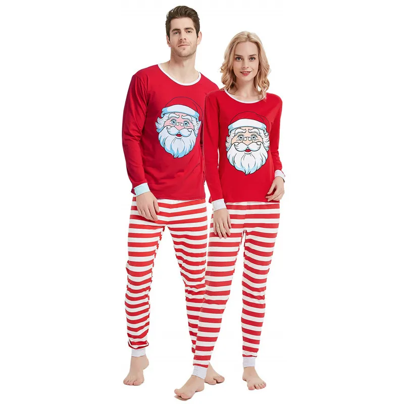 Брендовая семейная Рождественская пижама Рождественский детский комплект для взрослых полосатая одежда для сна костюм для сна комплект из 2 предметов, одежда C0561