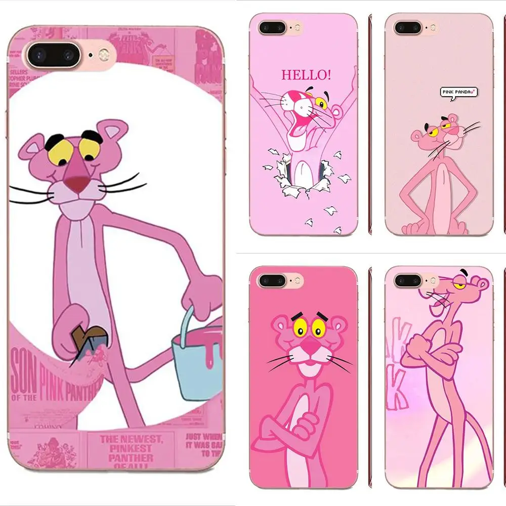 Soft Cell Phone For Samsung Galaxy A51 A01 A81 S9 S8 Plus S20 S10 A50 A70 A40 A71 Cartoon Pink Panther | Мобильные телефоны и