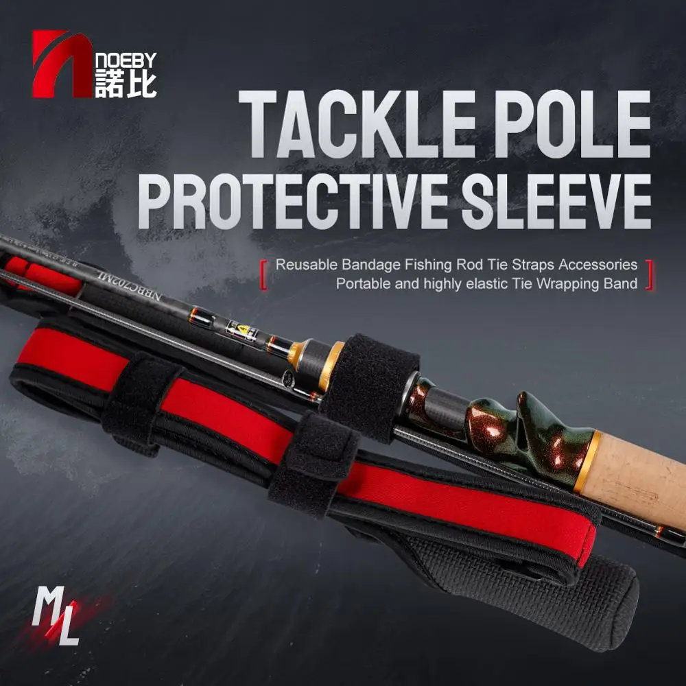 

Noeby Fishing Rod Holder Belt Strap Tackle Pole Protective Sleeve M/L Reusable Bandage Fishing Rod Tie Straps