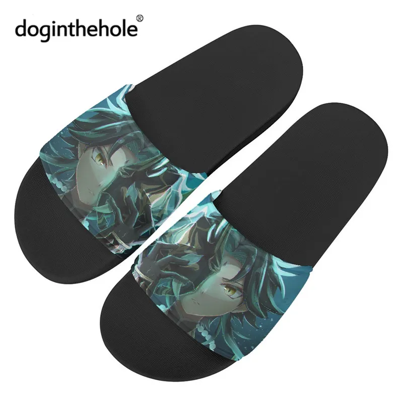 

Doginthehole Casual Women Home Slippers Anime Genshin Impact Designer Flat Sandals For Couple 2022 Fashion Summer Beach Footwear