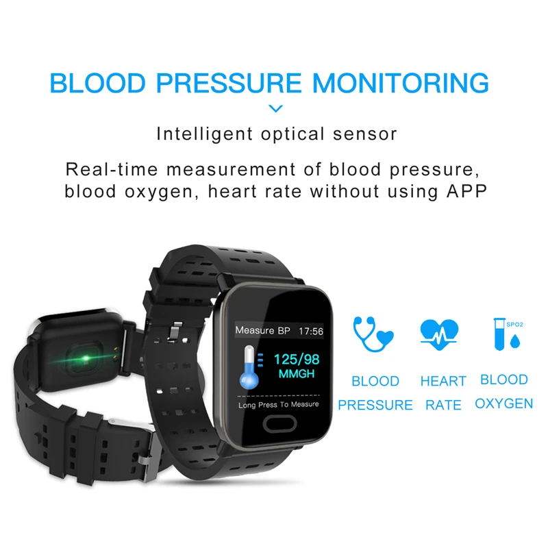 ESEED A6 smart watch Touch Screen real time montoring Smartwatch IP67 waterproof Heart Rate Monitor smart bracelet men women
