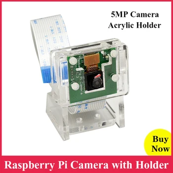

5MP Raspberry Pi Camera 1080P 720P Video Camera with Acrylic Holder for Raspberry Pi 4B 3B 2B 3 B+