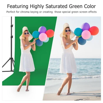 

Andoer 2 * 3m/6.6 * 10ft Studio Photography Green Screen Backdrop Background Washable Polyester-Cotton Fabric with Backdrop