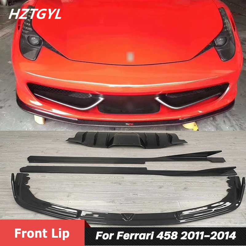 

A Whole Set Carbon Fiber Front Bumper Lip Rear Diffuser Spoiler Side Skirts Extension For Ferrari 458 Tuning 2011-2014