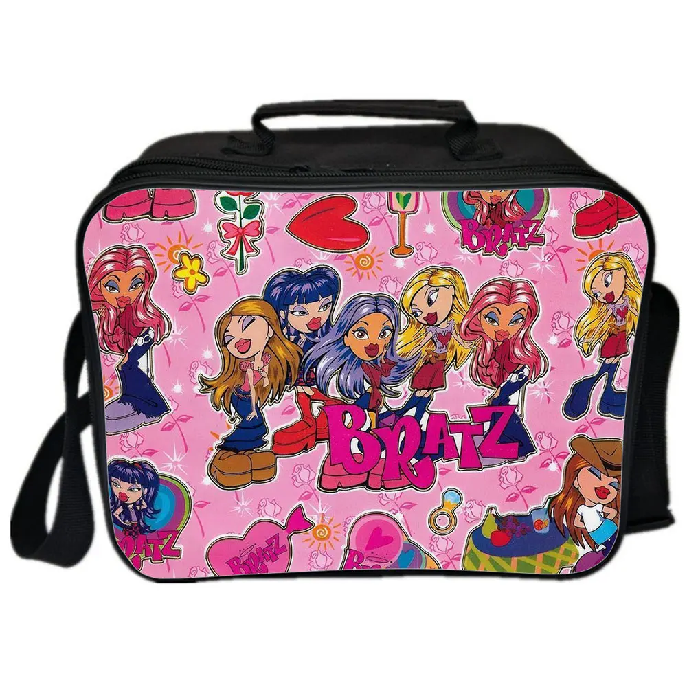Bratz Backpack Picnic Bag Camping Shoulder Bag Handbags Portable Insulated Canvas Picnic Lunch Bags For Women