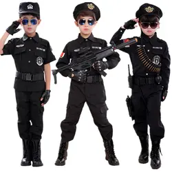 110-160 см, детский Карнавальный костюм для полицейских, армейская Военная униформа, Карнавальная детская одежда для выступлений, одежда для