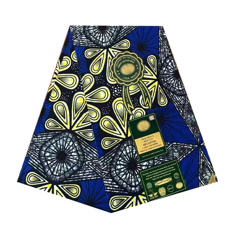 

2019 The lastest design african wax prints in fabric ankara pagne dutch block wax woman 100% cotton 6yards/piece soft V-L 703