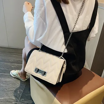 

2019 New Style WOMEN'S Bag Fashion Bag with Chain Spiraea Wave Pattern Shoulder Bag Leather Shoulder Bag Women's