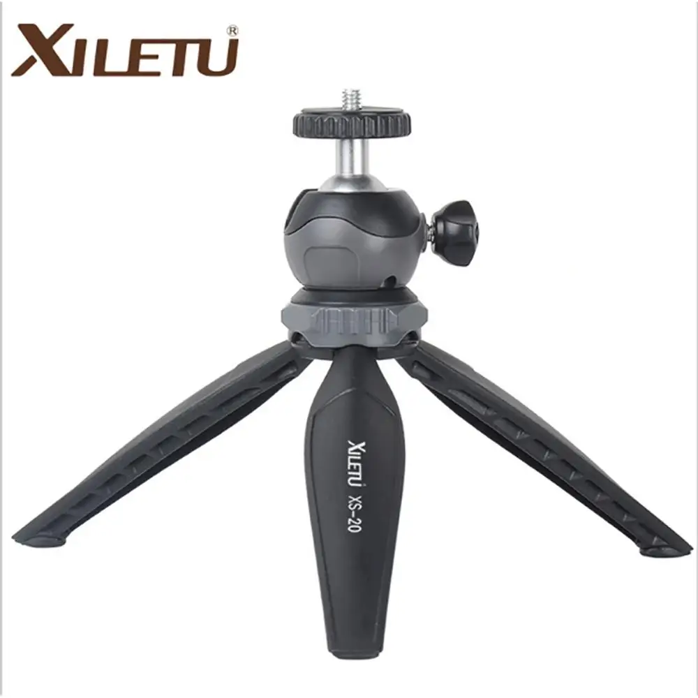  XILETU XS20 Mini Tabletop Tripod Desktop Phone Holder Stand with Clip and Ball Head for iPhone Cell