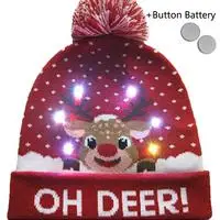 44 стиля, Рождественский трикотаж, теплые шапки, вязаный свитер, светодиодный светильник, вязаная шапка, Рождественский Санта и олень, шапка, светильник, вязаная шапка для детей и взрослых - Color: 5