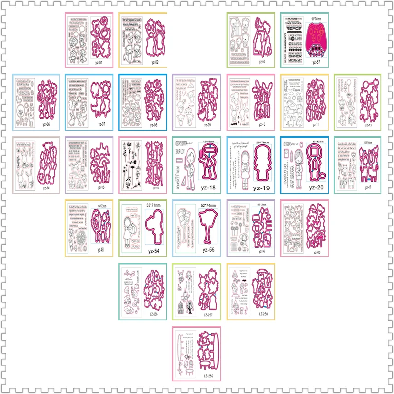 Metal Cutting Dies Clear Stamps Animals Set Scrapbooking For Paper Making