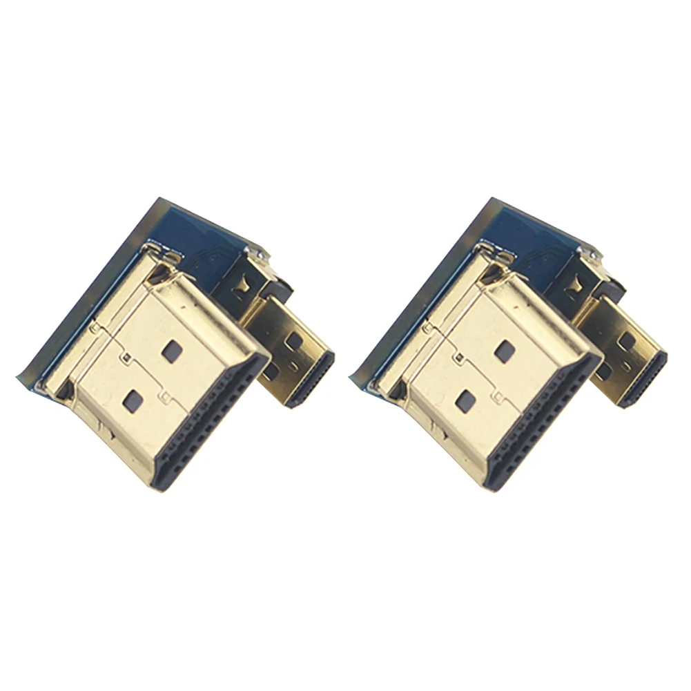 2PCS Durable Adapter Plug Tools Small Practical Connect Metal Converter HDMI To HDMI Accessories For Raspberry Pi 4B Micro