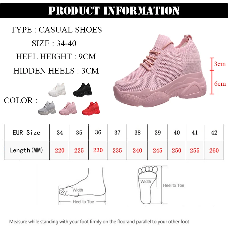 Hidden Heels Platform Sneakers Women Breathable Air Mesh Wedge Sock Shoes Woman 2022 Spring Casual Shoes Zapatos De Mujer