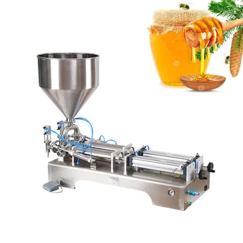 

110V 220V Paste filling machine ketchup peanut butter honey stainless steel semi-automatic quantitative filling machine