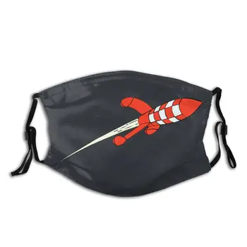 

Moon Rocket Non-Disposable Face Mask The Adventures of Tintin Anti Haze Dustproof Mask Protection Cover Respirator Mouth Muffle