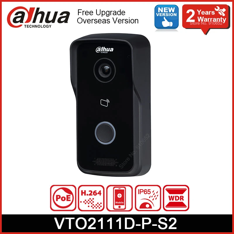 New Dahua VTO2111D-P-S2 IP Villa Door Station POE H.264 Built-in Speaker P2P IP65 Video Intercom Doorbell replace VTO2111D-WP-S1 doorbell screen intercom