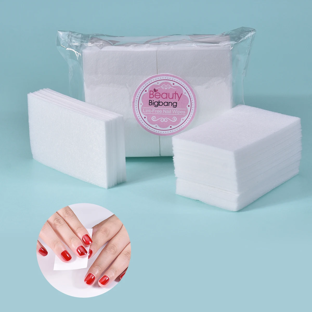 BeautyBigbang 100Pcs Nail Wipe 100 Cotton Nail Polish Remover Manicure
