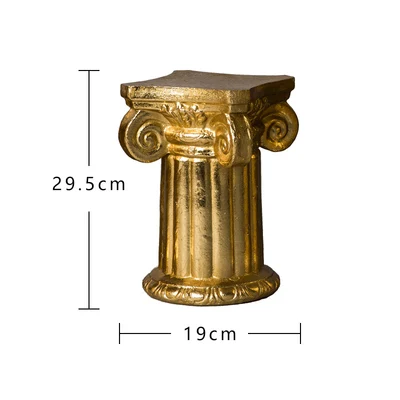Gold (XS) Европейское золото римская колонна смолы скульптура украшения гостиной пол ретро ностальгические украшения для дома офиса - Цвет: Gold (XS)