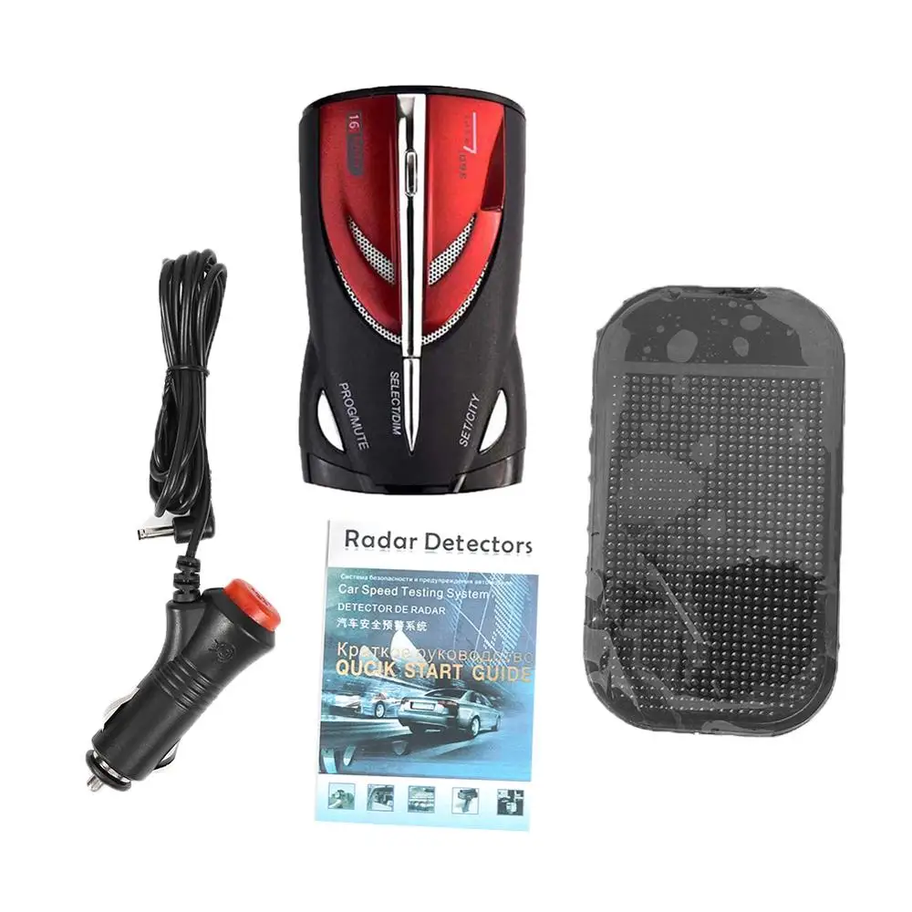 Car Radar Detector 16 Band Voice Alert Radar Signal Detection LED Display 360 Degrees Car Speed Testing Syste - Название цвета: Красный