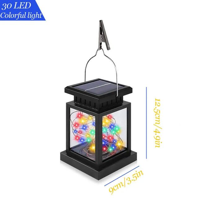 Solar LED Lights Outdoors Focus Floor Lanterns Panel Candle Terraza Indoor Hanging Balcony Birds Decoration Lighting For Garden 30LED Colourful
