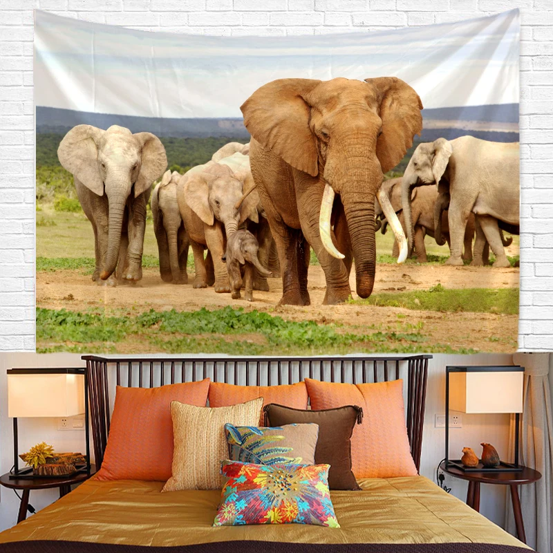 

Elephant Tapestry Wall Hanging Bed Spread Beach Towel Table Cloth Yoga Mat Elephant pattem large size