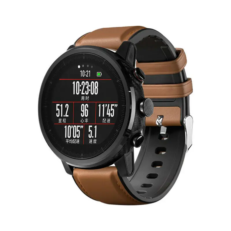 22 мм ремешок для часов Amazfit GTR 47 мм Браслет Для Xiaomi Huami Amazfit Pace/1 Stratos/2 Смарт-часы ремешок кожа+ силиконовый ремешок