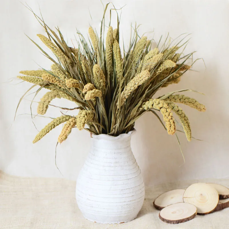 

10PCS Real Dry Flower Bouquet Natural Dried Flower Grain Wheat Ear Wedding Marriage Decoration Accessory Flores Secas Naturales