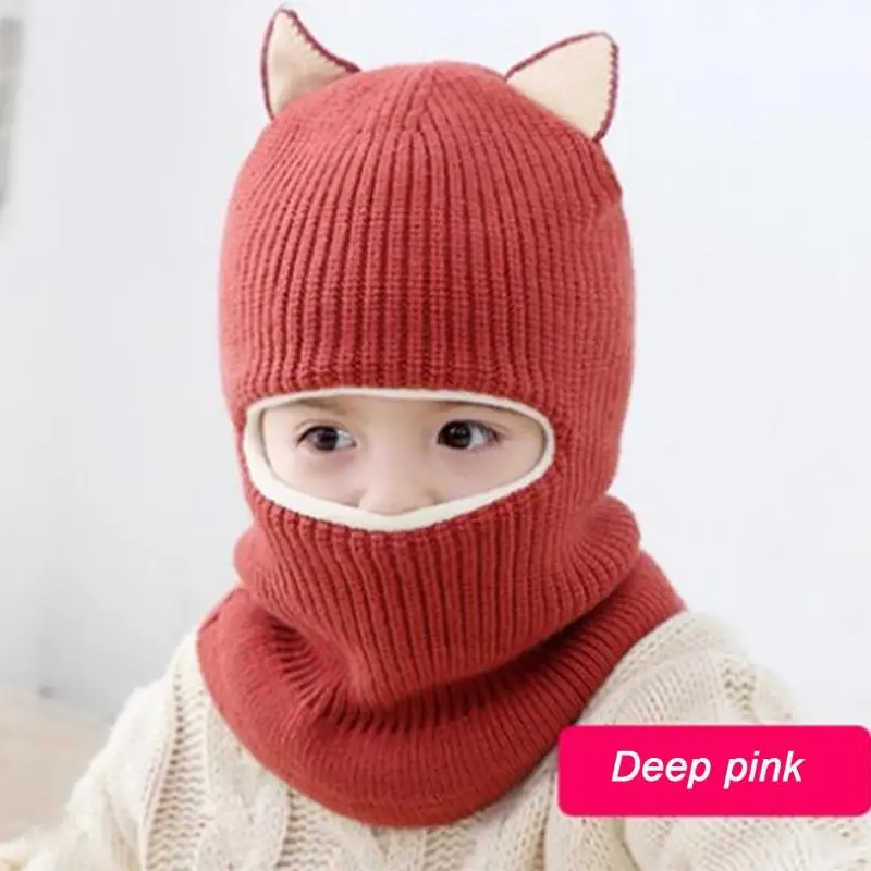Baby Hat Scarf Knitted Plush Winter Warm Suit Boys And Girls Winter Child Hat Scarf