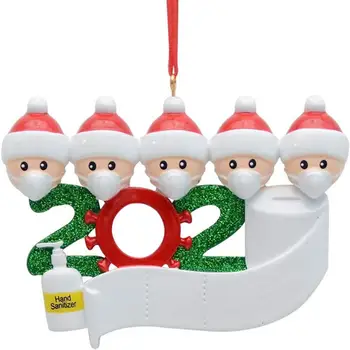 

2020 Christmas Decoration Gift Personalized Hanging Pendants Pandemic -Social Party Distancing Santa Claus Ornament