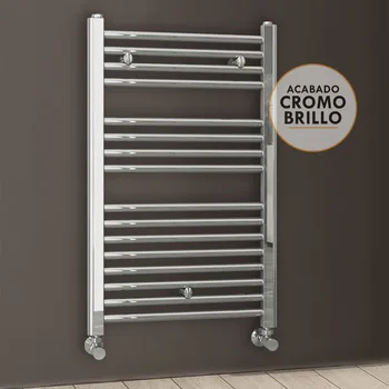 

Kibath towel rack radiator for hot water circuit, steel pipes with chrome finish gloss 800x500