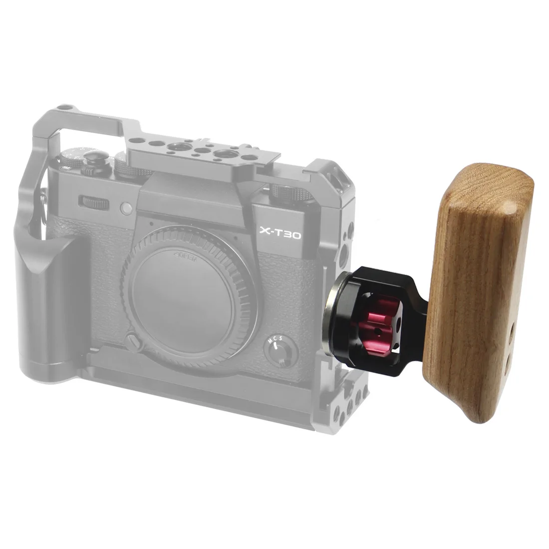 Camera Wooden Handle Grip Hand Clamp M6 Rosette ARRI Mount Extension