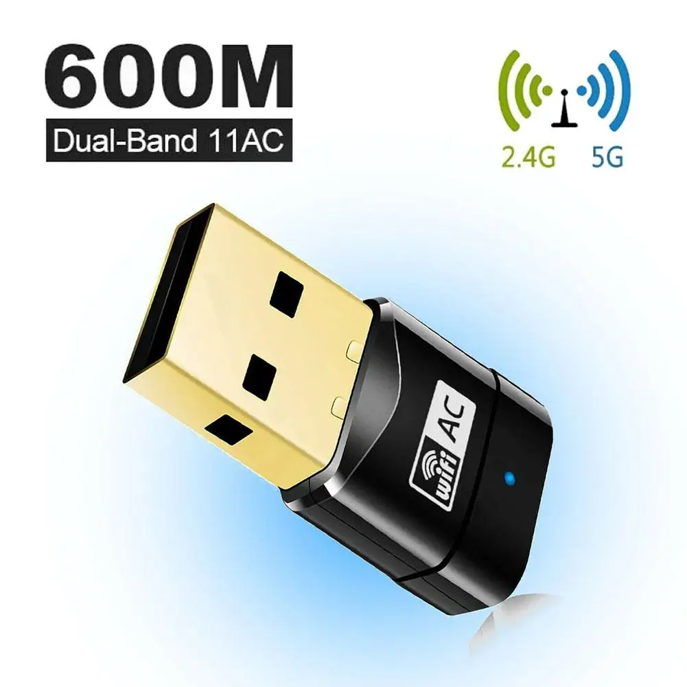 Бесплатный драйвер USB Wifi адаптер 600 Мбит/с Адаптер 2 4/5 ГГц антенна Ethernet ПК Wi Fi Lan