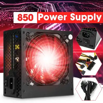 

New 850W Active PFC PC Computer Power Supply Silent Fan with LED Light ATX 12V Computer SATA Gaming PC Power Supply