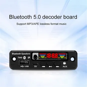 

Bluetooth 5.0 Car MP3 WMA Decoder Board 5V 12V MP3 Player Audio USB TF FM Radio Module Wireless Audio Receiver For Car Stereo