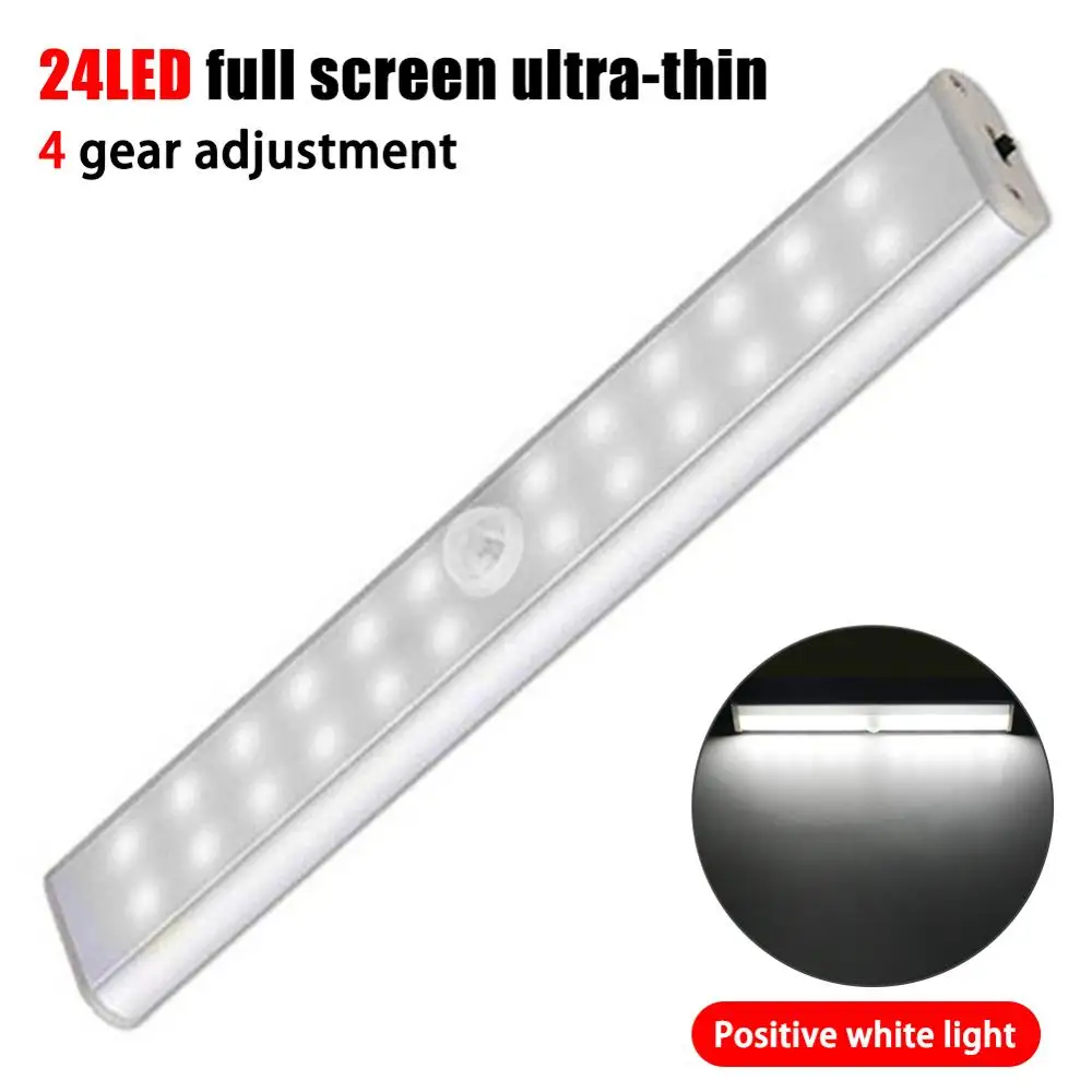 

24 LED Closet Light USB Rechargeable Under Cabinet Lightening Infrared Detection Sensor Wardrobe Light