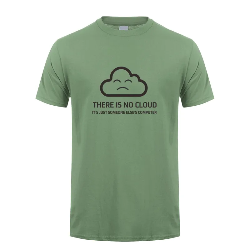 Новая модная футболка с надписью «There is No Cloud It is just Human's Computer» хлопковая футболка с короткими рукавами футболки для мальчиков OT-848 - Цвет: Military green