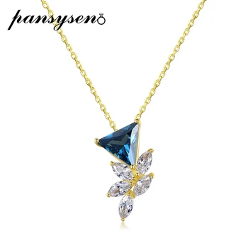 

PANSYSEN 18K White Gold Yellow Gold Color Sapphire Ruby Gemstone Pendant Necklaces Party Anniversary Fine Jewelry Drop Shipping