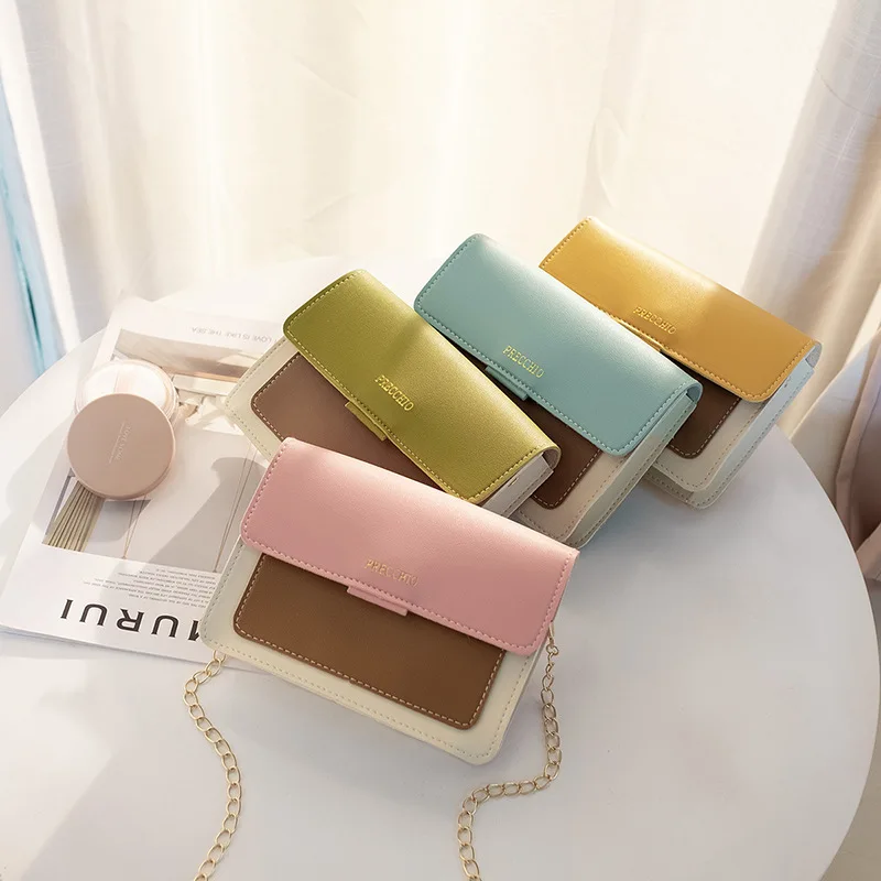 

Lady Bag Cover Type Mobile Phone Bag 2019 Winter Korean-style New Style Candy-Colored Square Sling Bag Chain Shoulder Diagonal B