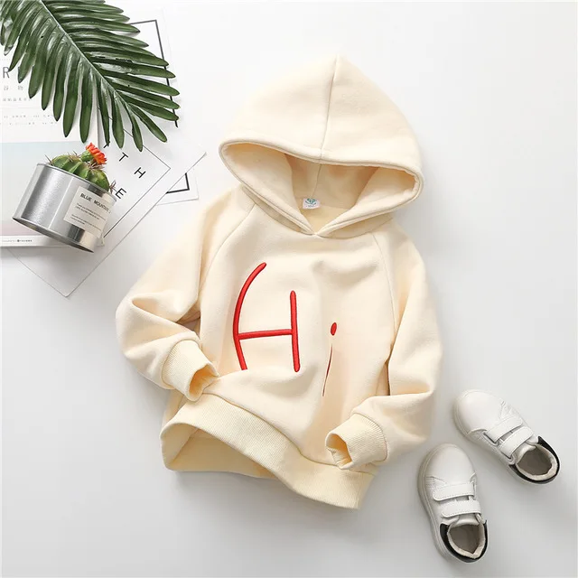 

2019 Spring Autumn Baby Clothes Toddler Boys Girls Cotton Leisure Hooded Sweatshirts Infant Letter Blouse Hoodies Tops For 1-10