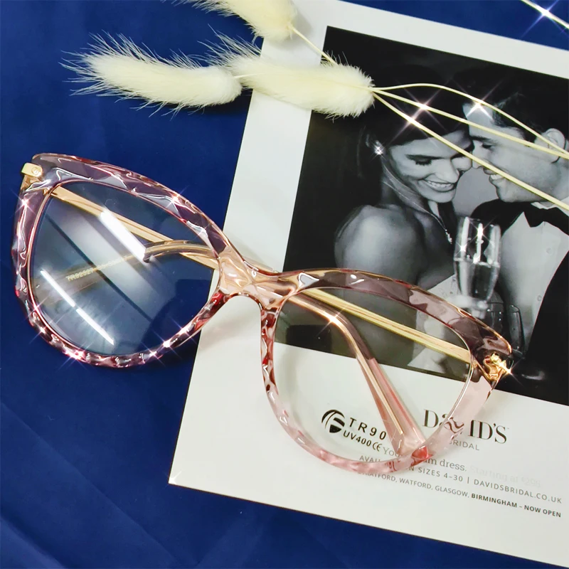 Металлическая оправа TR90, черная оправа для очков кошачий глаз, женские прозрачные оправа для очков, оптические компьютерные очки oculos grau feminino