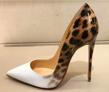 

style show color patent leather pointed high-heeled shoes